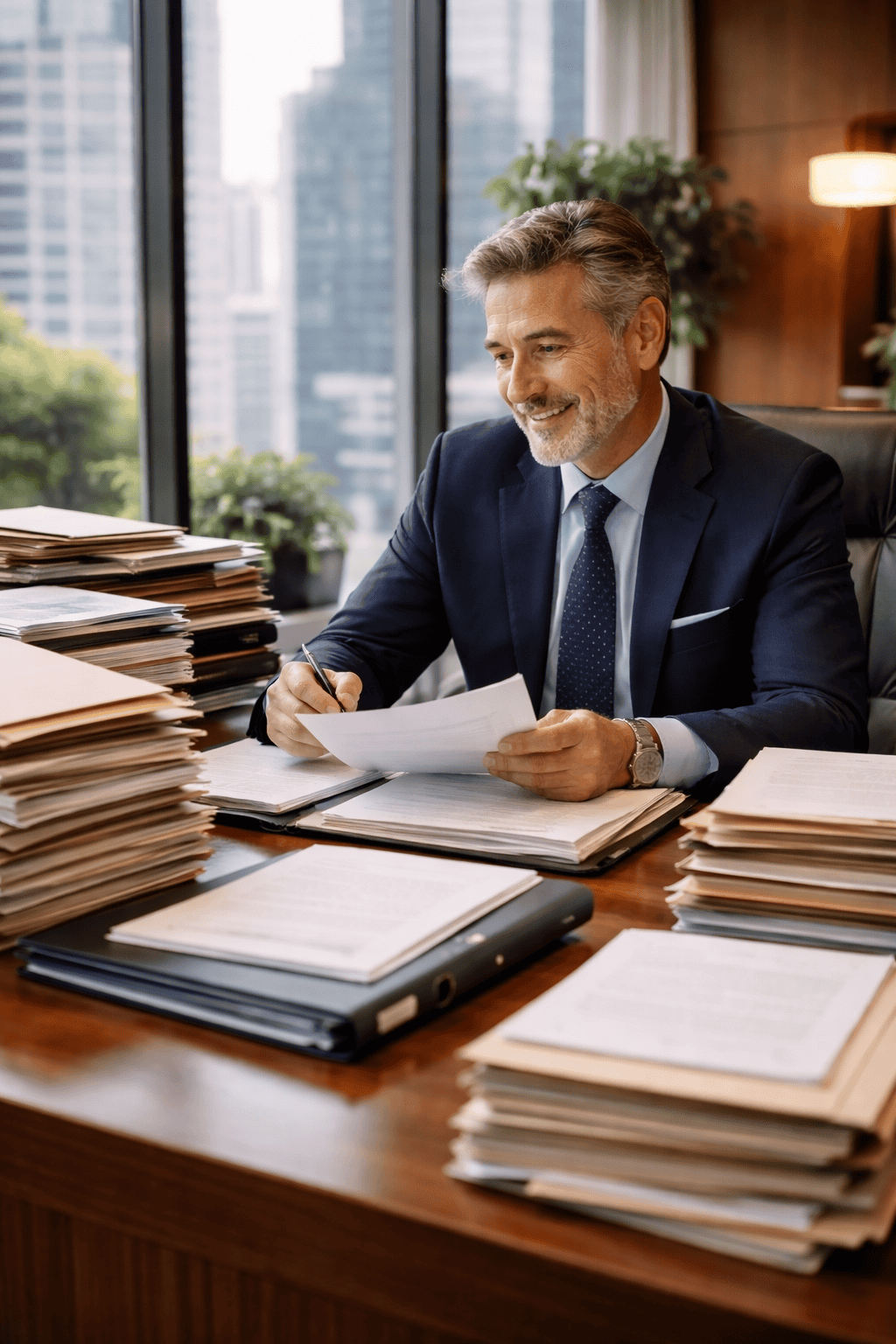 Avocat consultant un grand volume de dossiers