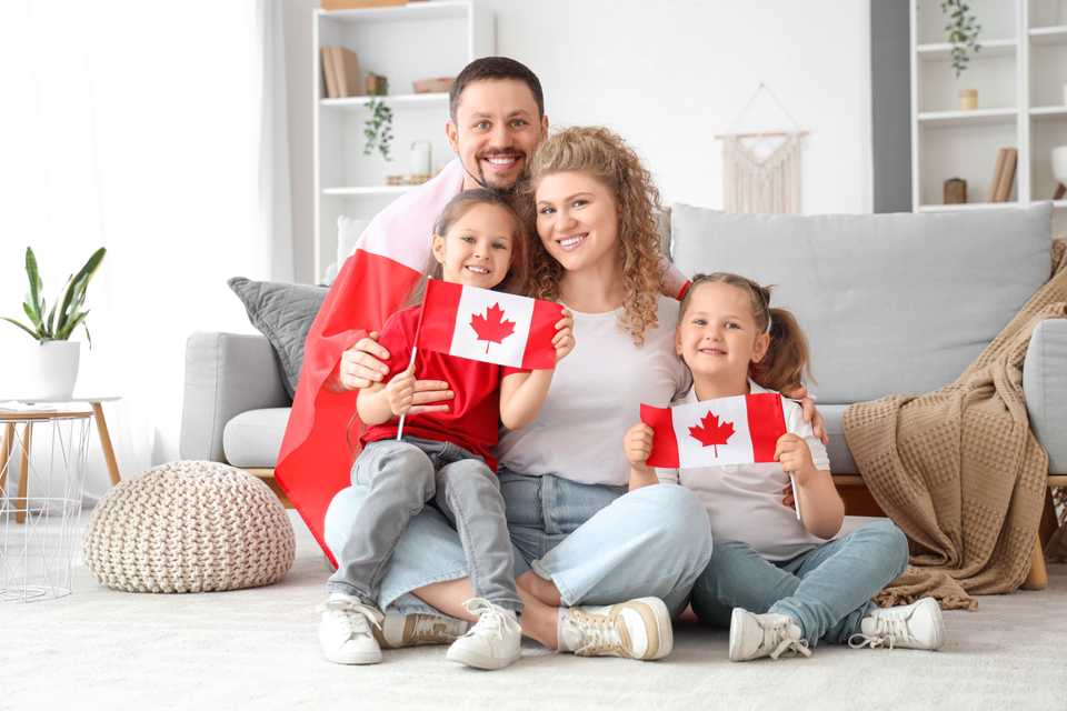 happy family successful in migrating to canada