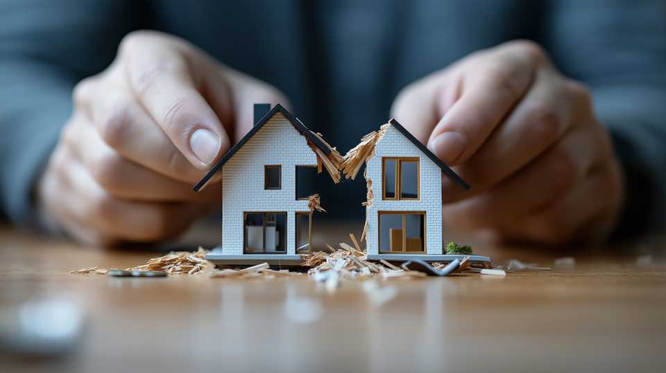 symbol of a home torn apart by divorce