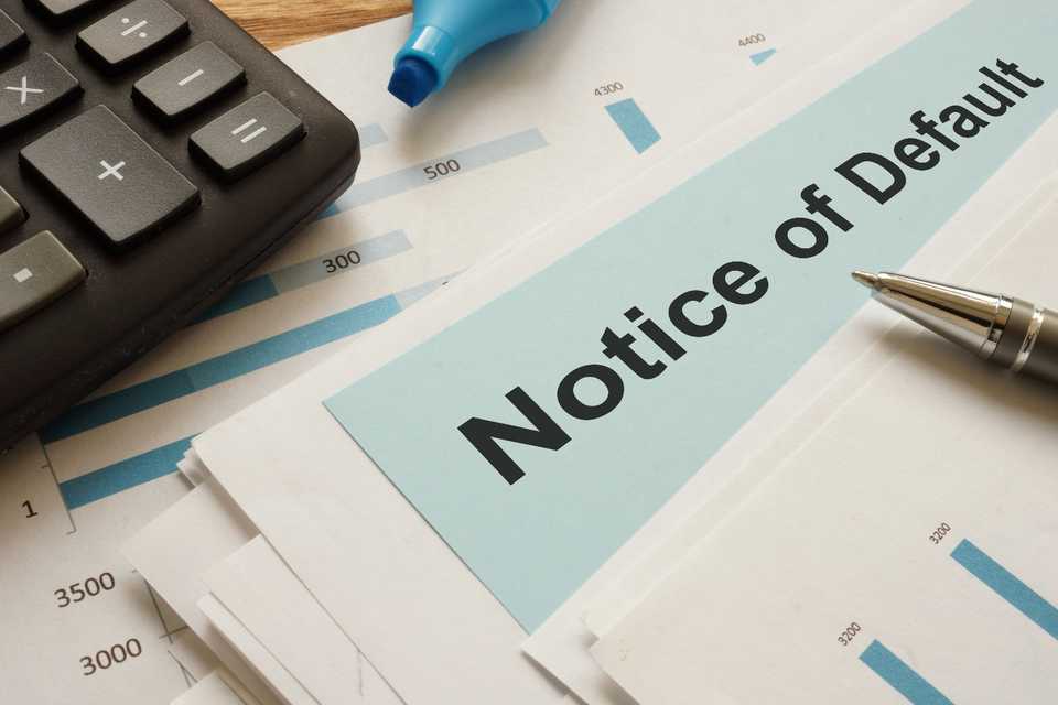 issuing a notice of debtor default
