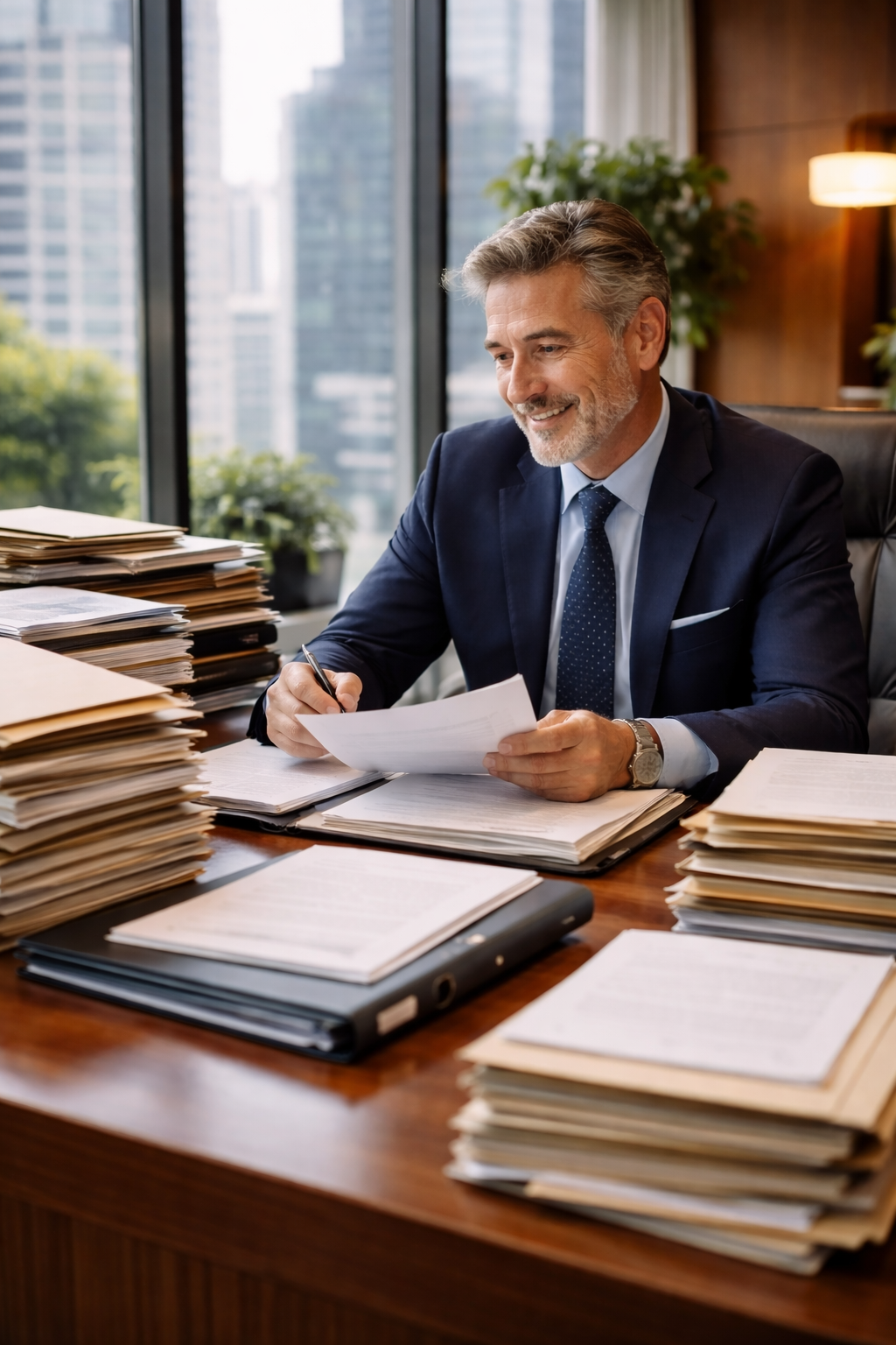 Avocat consultant un grand volume de dossiers